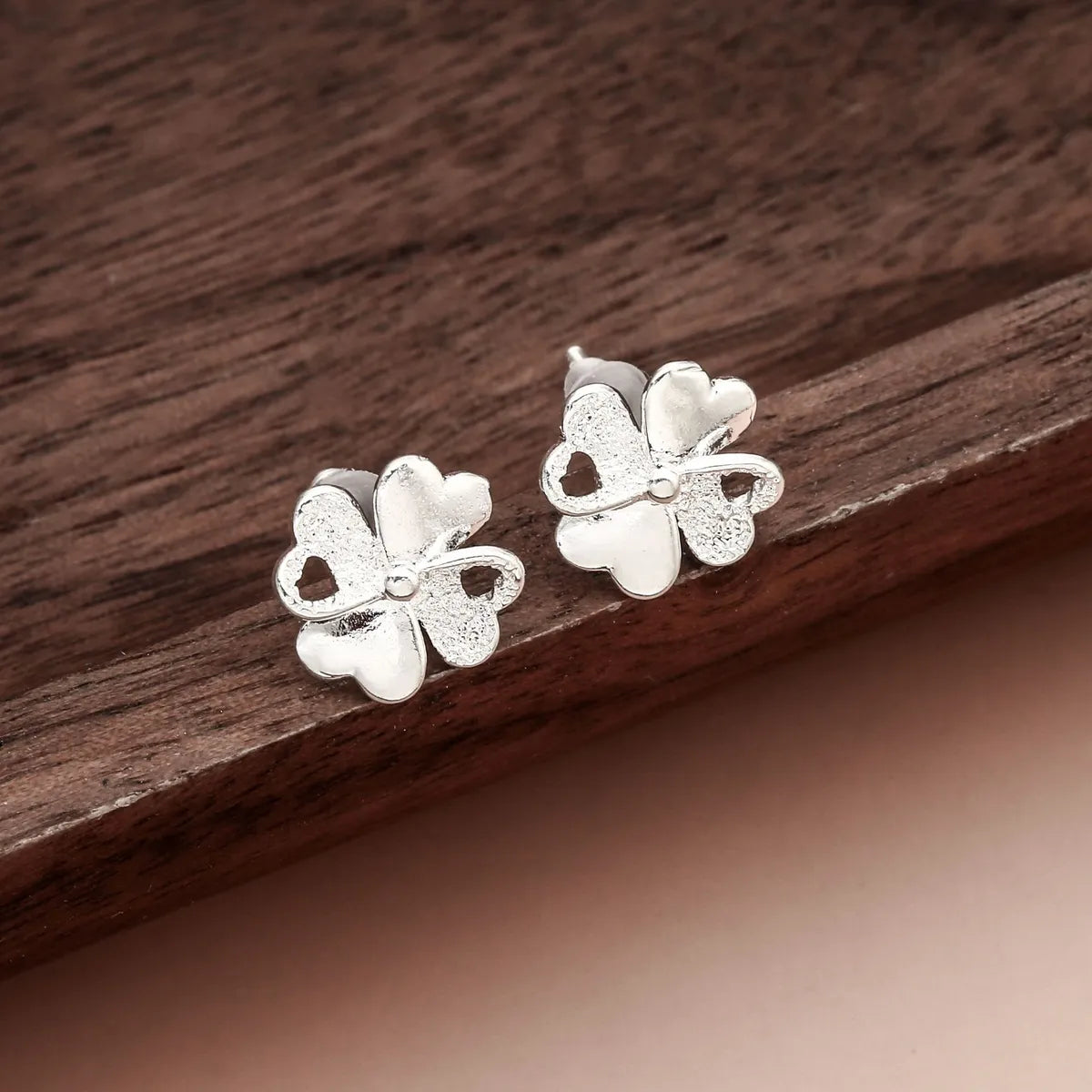 No. 7 Girl's Silver Stud Earrings