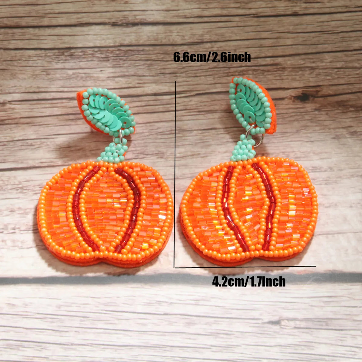 ladies earrings classic timeless beauty -1 Pair Funny Pumpkin Beaded Cloth Drop Earrings