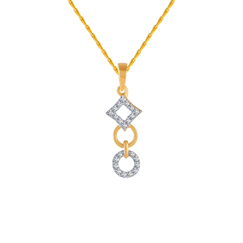 necklaces small pendant charm -18KT (750) Yellow Gold And Diamond Pendant For Women