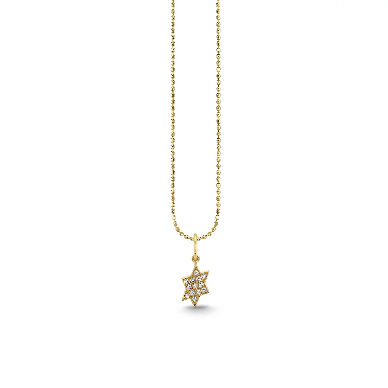 Gold & Diamond Slanted Star of David Charm