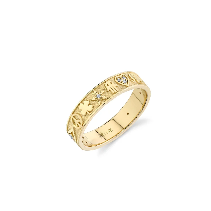 engagement rings hypoallergenic metal -Gold & Diamond Small Icon Ring