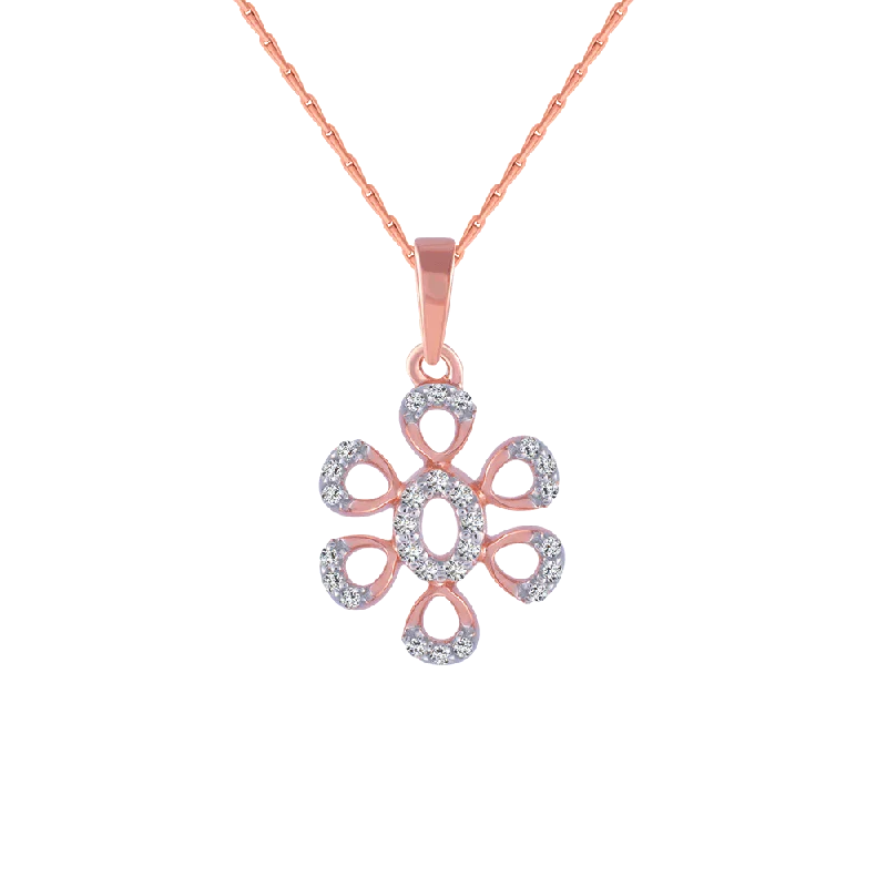 necklaces for daily elegance -18KT (750) Rose Gold And Diamond Pendant For Women