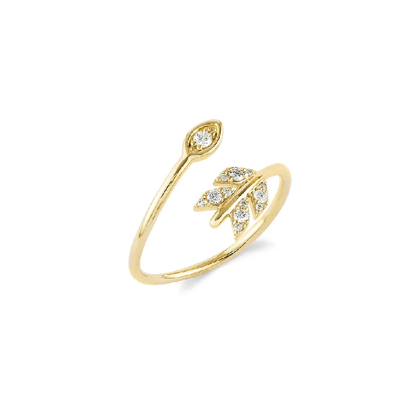 engagement rings round cut brilliance -Gold & Diamond Marquise Eye Arrow Ring