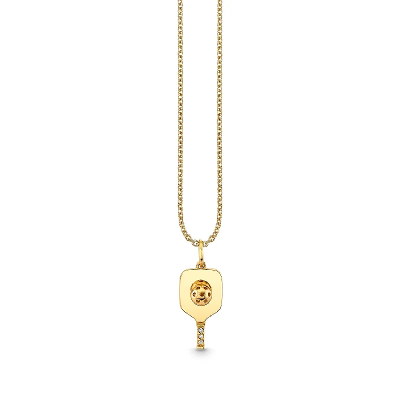 Gold & Diamond Pickleball Charm