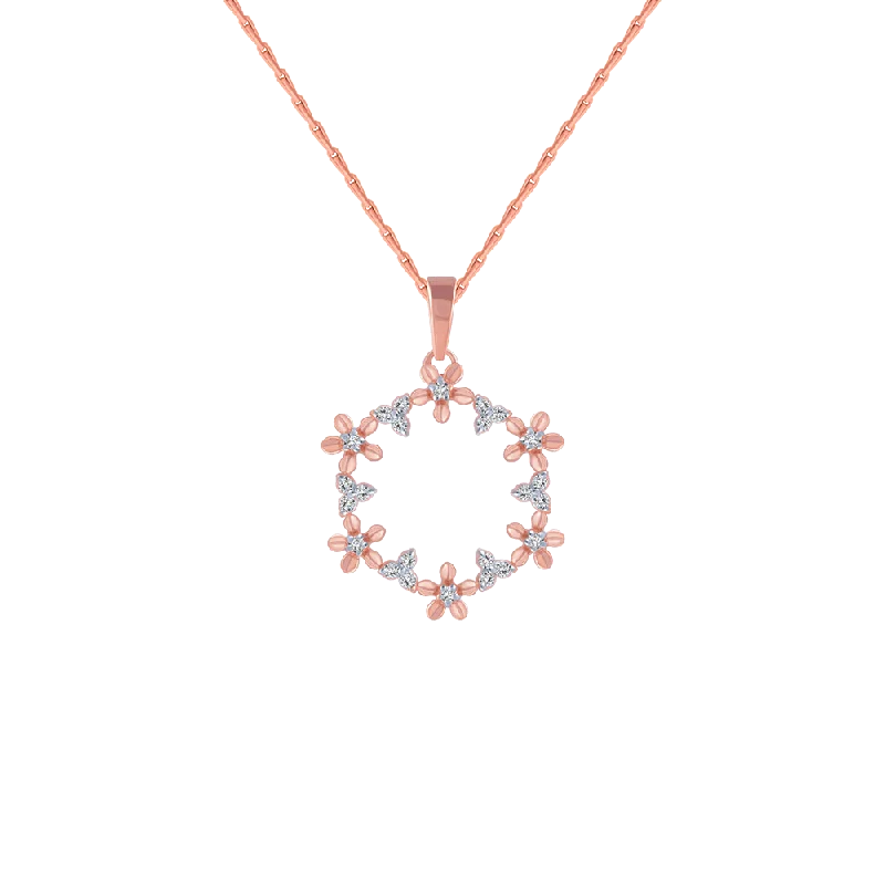 necklaces for casual chic -18KT (750) Rose Gold And Diamond Pendant For Women