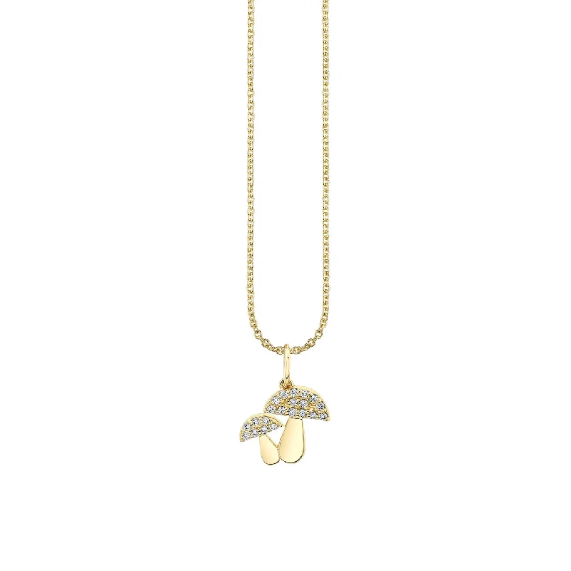 Gold & Diamond Mushroom Charm