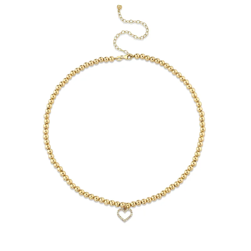 Gold & Diamond Heart Choker