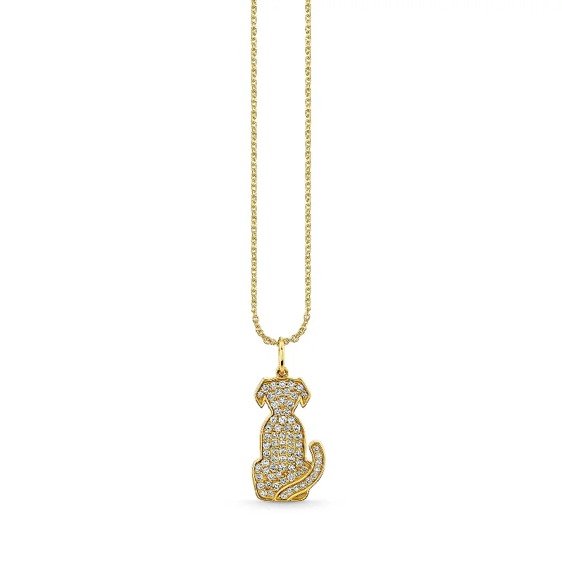 Gold & Diamond Sitting Dog Charm