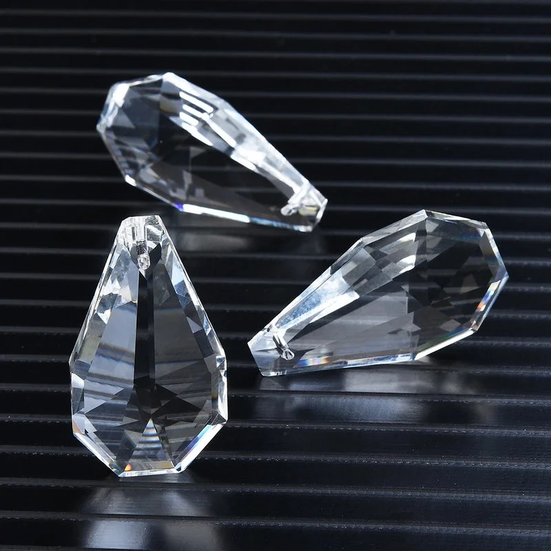 50mm Double-Sided Pear-Shaped|Transparent White