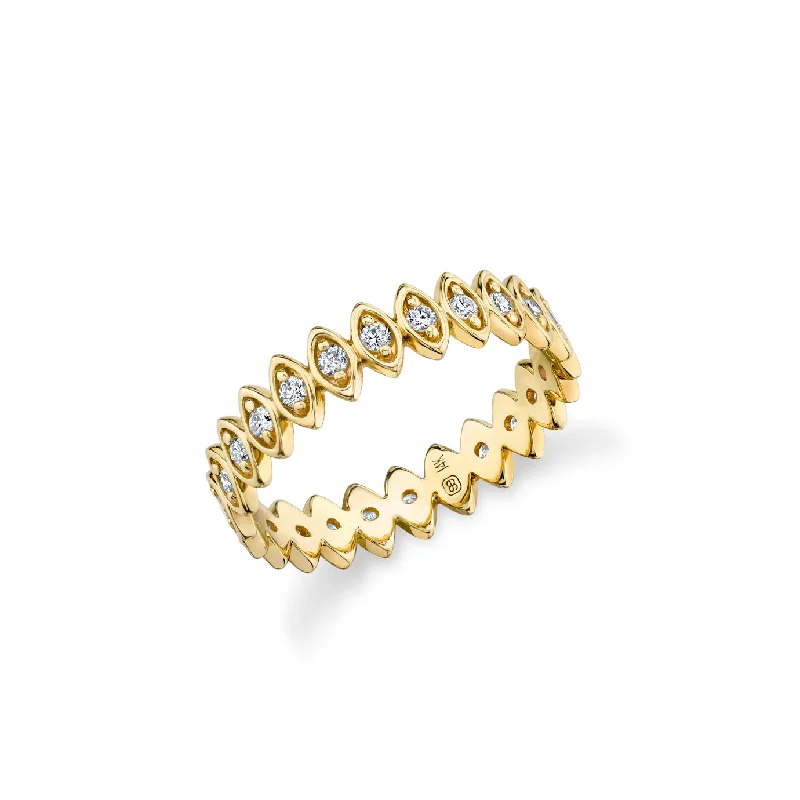 engagement rings boho chic vibe -Gold & Diamond Vertical Marquise Eternity Ring