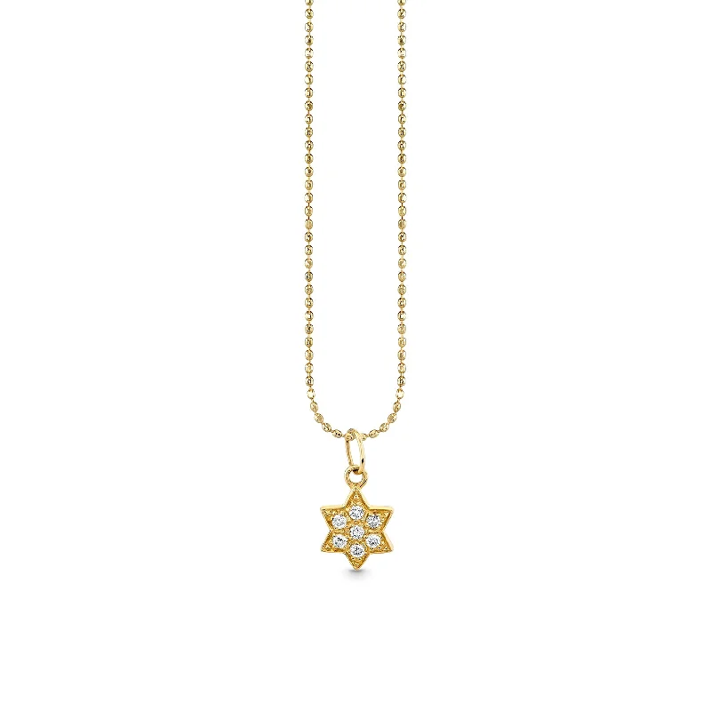 Gold & Pave Diamond Star of David Charm