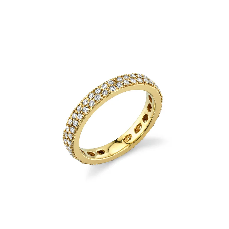 engagement rings with diamond solitaire -Gold & Diamond Medium Eternity Ring