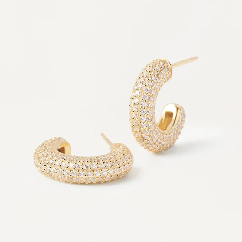 Irregular Pleated Earrings-Yellow Gold