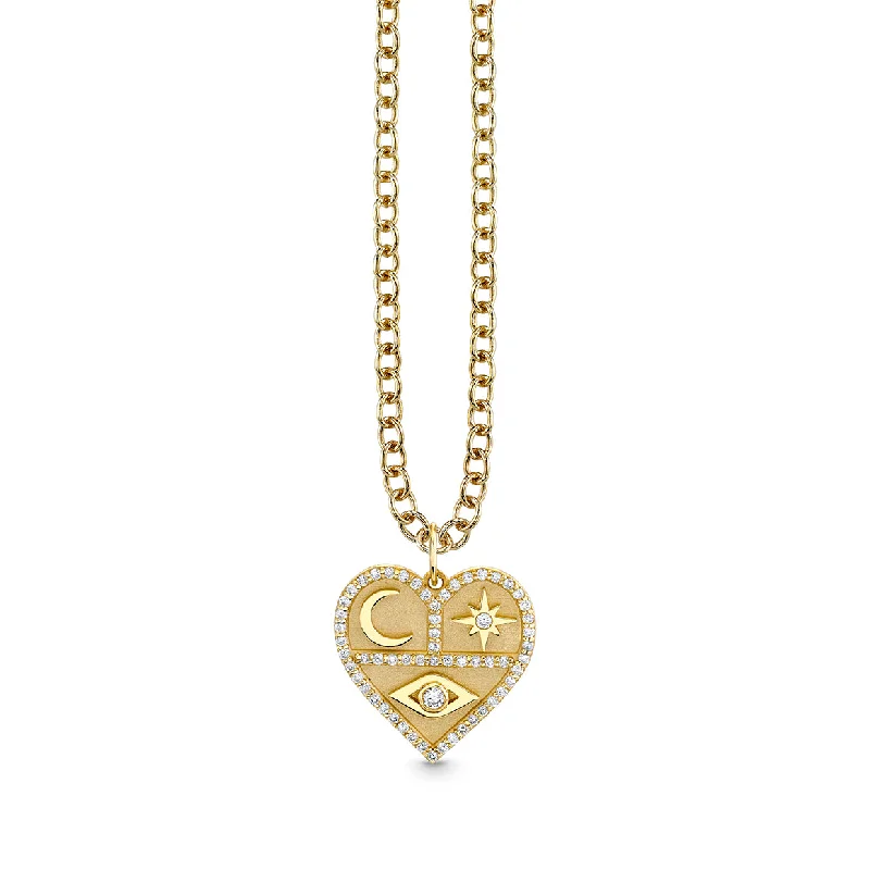 Gold & Diamond Heart Tricon Charm