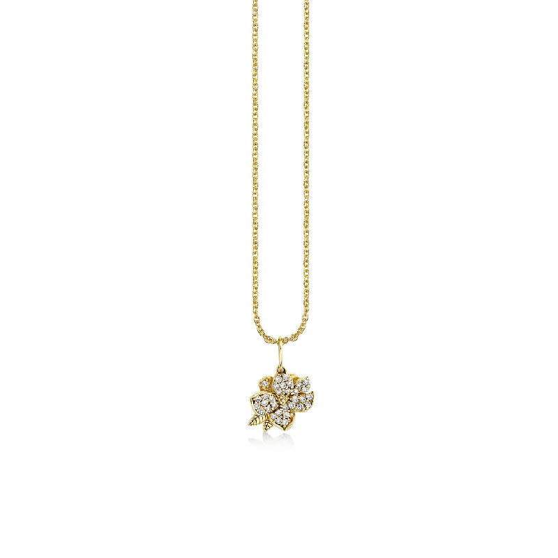 Gold & Diamond Small Magnolia Charm