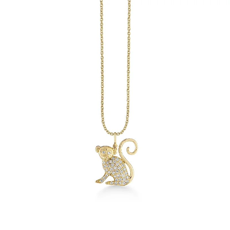 Gold & Diamond Monkey Charm