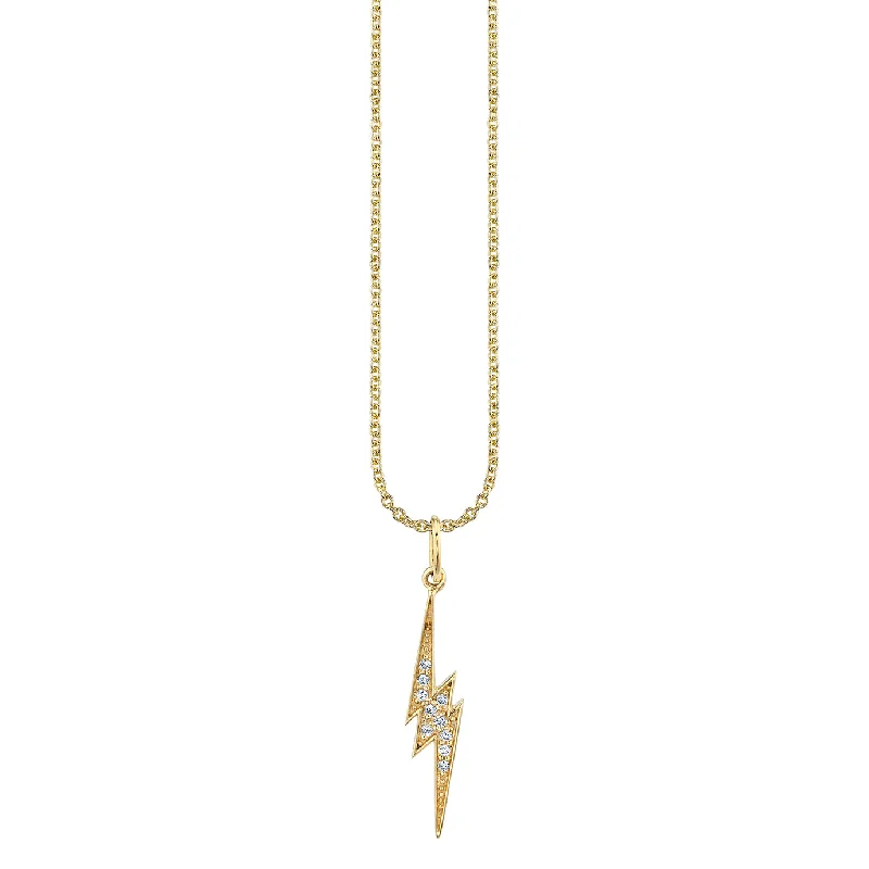 Gold & Diamond Medium Lightning Bolt Charm