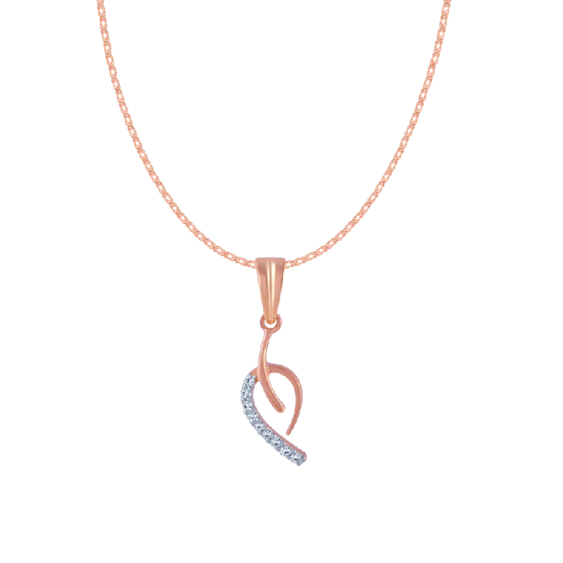 necklaces with blue topaz -18KT (750) Rose Gold And Diamond Pendant For Women