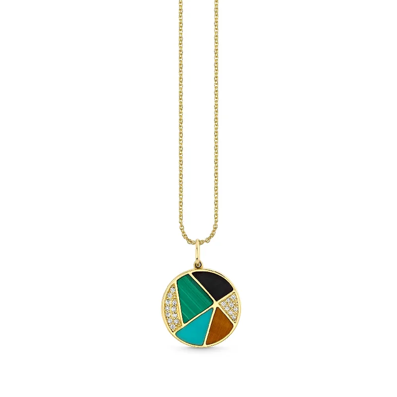 Gold & Diamond Mosaic Disc Charm