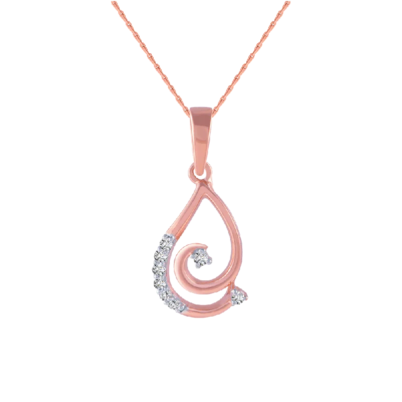 necklaces for teens trendy -18KT (750) Rose Gold And Diamond Pendant For Women