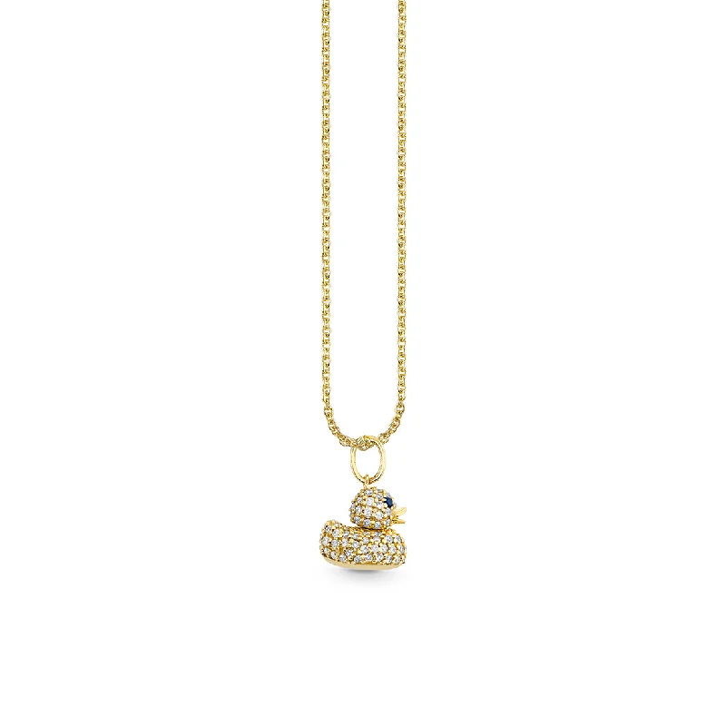 Gold & Diamond 3D Rubber Duck Charm