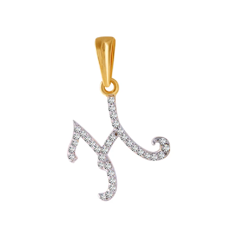 necklaces with silver pendant -18KT (750) Yellow Gold And Diamond Pendant For Women