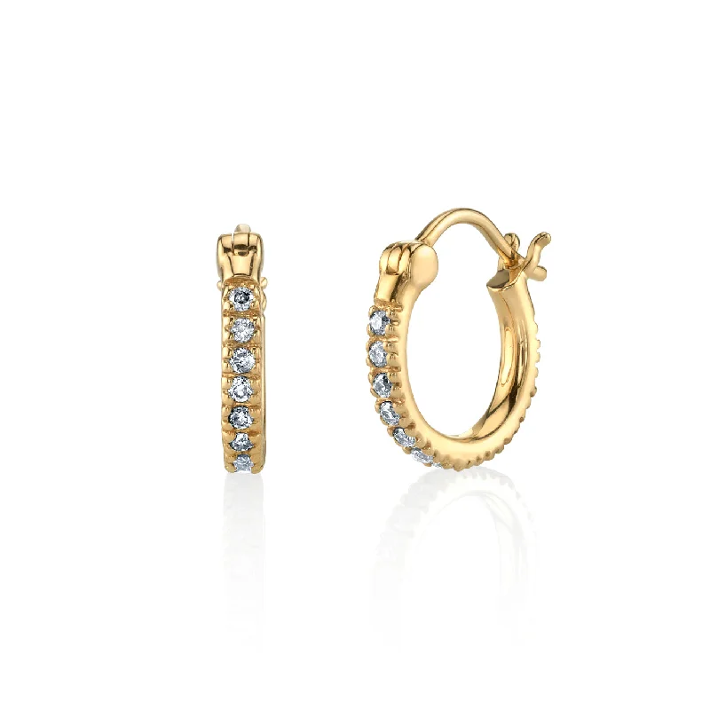 Gold & Diamond Small Huggie Hoops