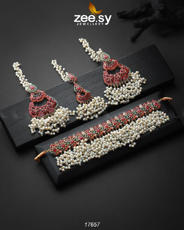 necklaces with lock charm -Amaira Chokar Necklace Set