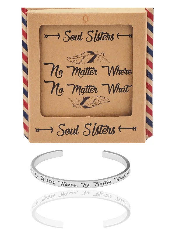 bracelets elegant gold tone -Rylan Soul Sisters Cuff Bracelet, Sister Gifts, Inspirational Quote and Greeting Card