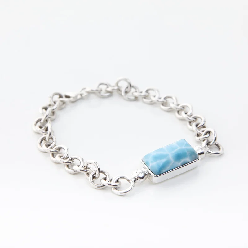 bracelets bold statement piece -Larimar Boyfriend Bracelet