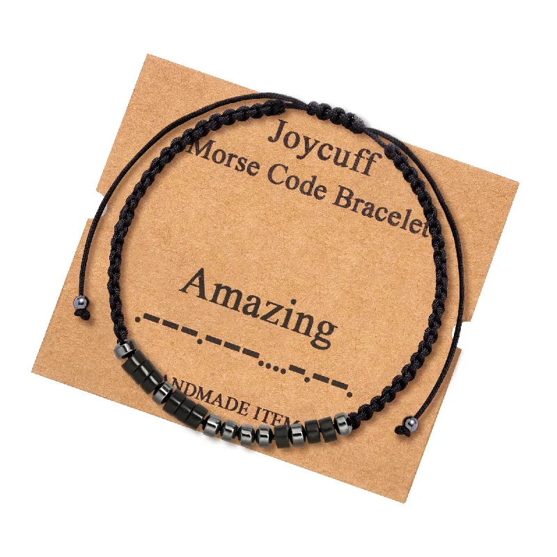 bracelets with sapphire blue -Amazing Morse Code Bracelet for Women Inspirational Gift for Her