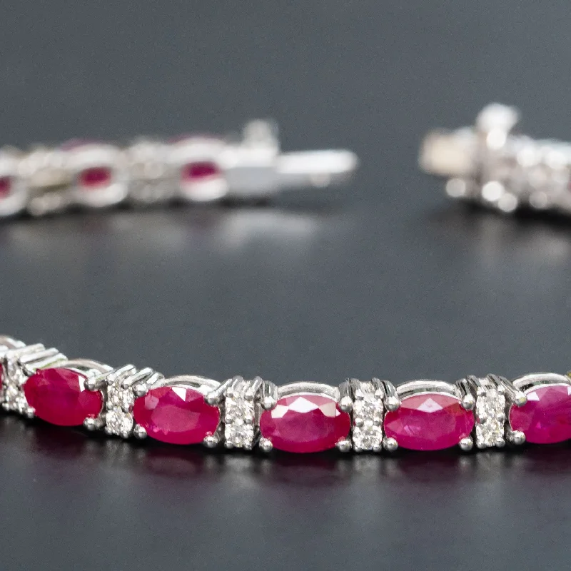 bracelets for fashion lovers -Milani - 10.00 carat natural Ruby bracelet with 1.30 carat natural diamonds D-F VS