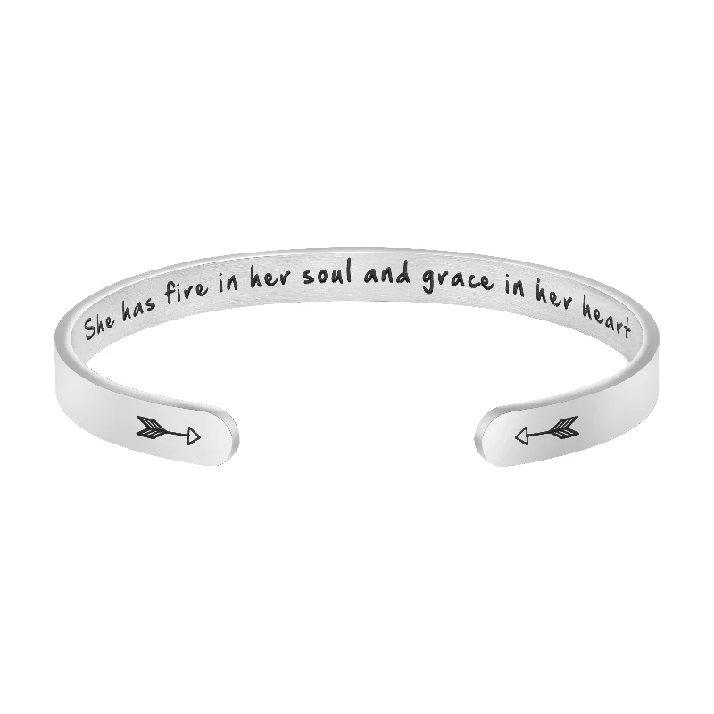 bracelets for gifting ideas -She Has Fire in Her Soul and Grace in Her Heart Bracelets