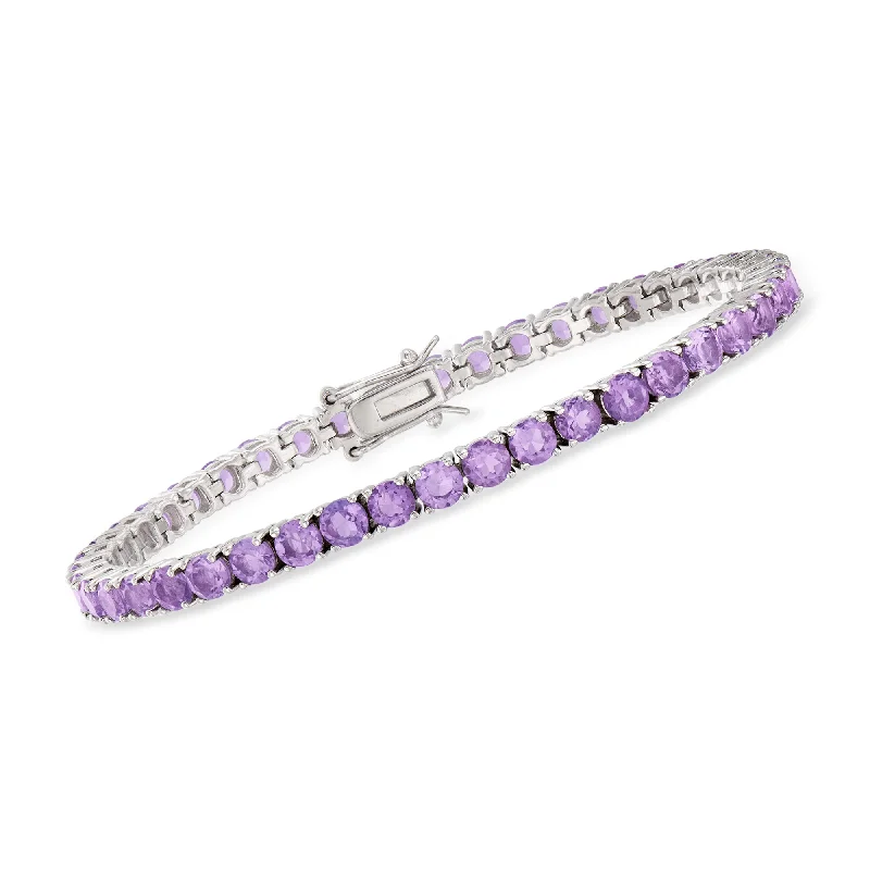 bracelets with gold plating -Ross-Simons Amethyst Tennis Bracelet in Sterling Silver