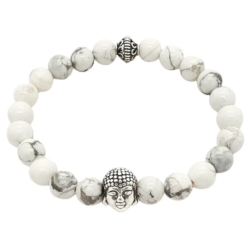 bracelets for teens trendy -Buddha Beaded Bracelet - Sterling Silver