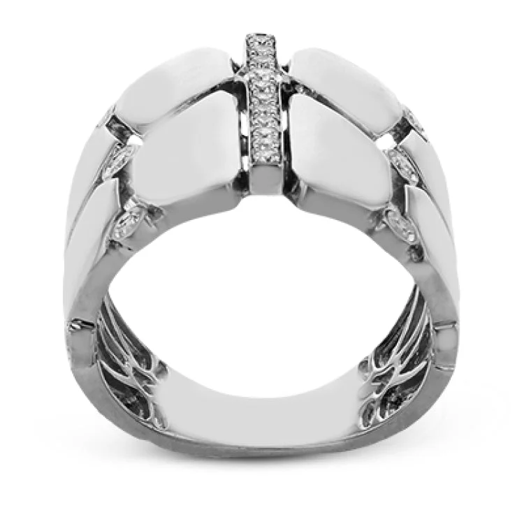 ladies rings thin band elegance -LR3172 RIGHT HAND RING