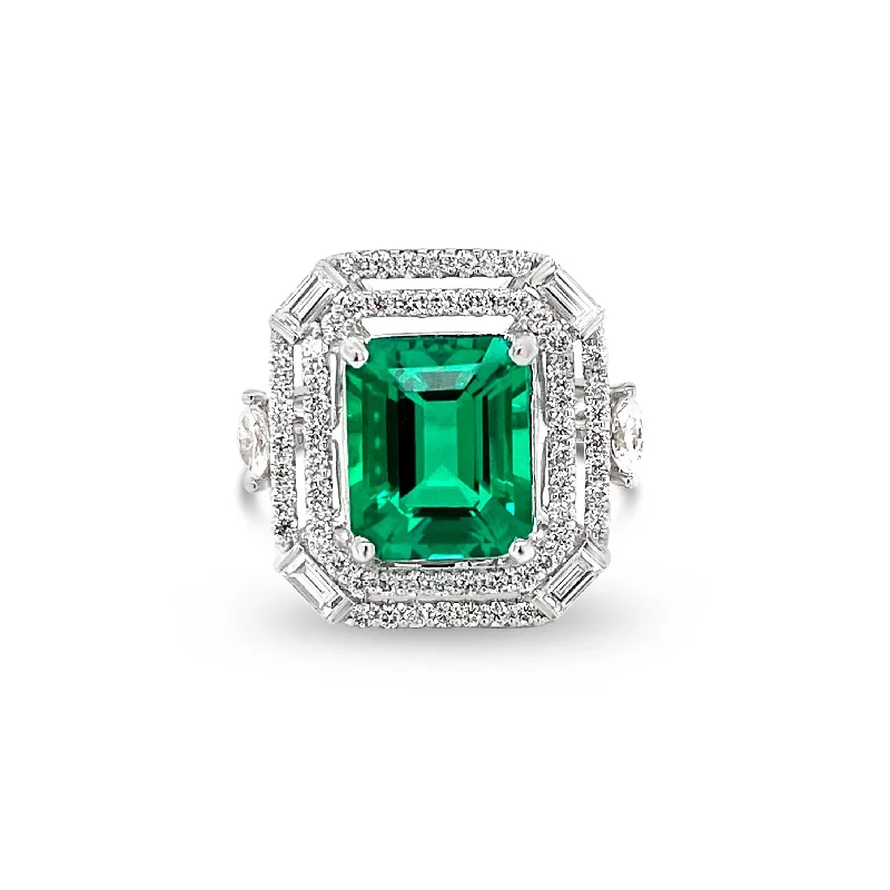 ladies rings luxury brand appeal -Emerald & Diamonds "Esmeralda" Ring