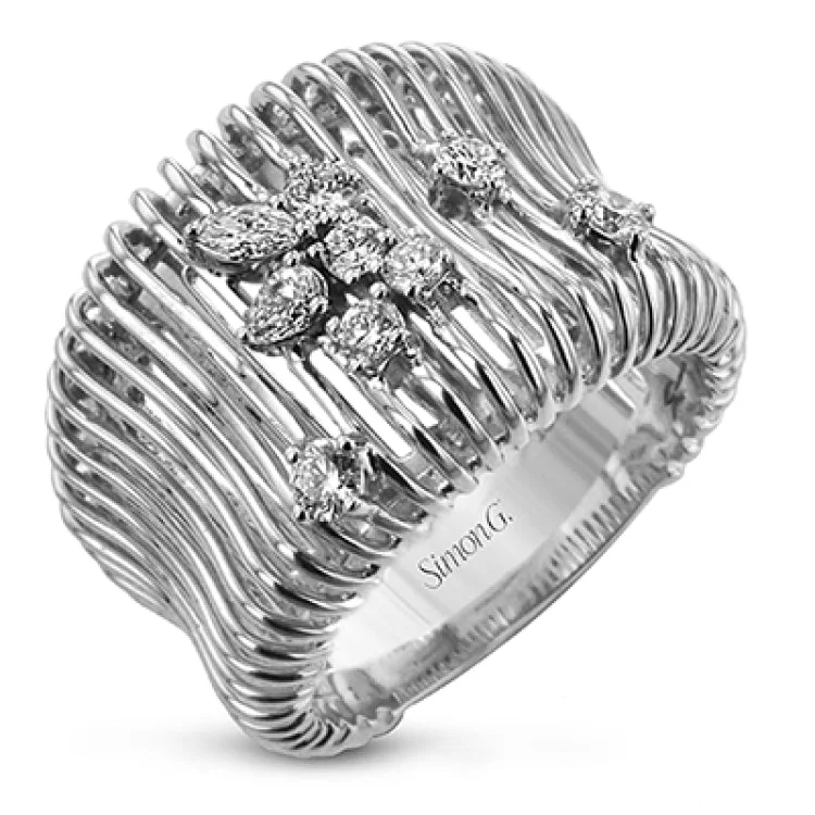 ladies rings art deco flair -LR2554 RIGHT HAND RING