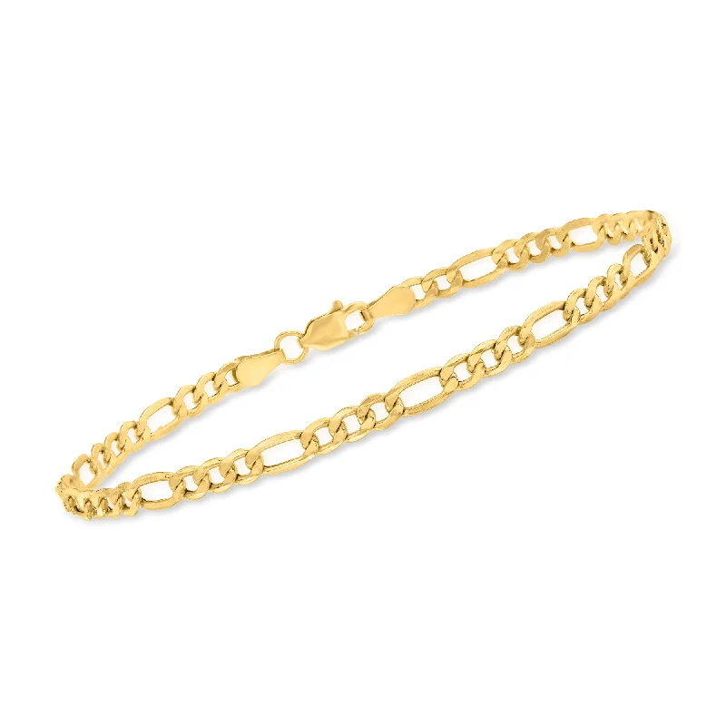 bracelets lightweight daily comfort -Ross-Simons 3.5mm 14kt Yellow Gold Figaro-Link Bracelet