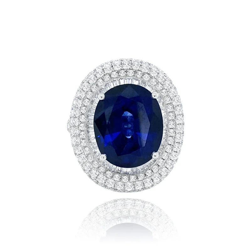 ladies rings affordable luxury -Sapphire & diamonds "Paloma" Ring