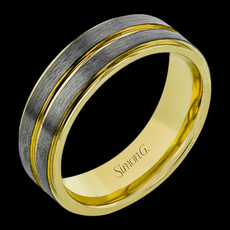 ladies rings with moonstone glow -This two-tone 14k men's ring is an updated take on a classic style with yellow and gray gold creating a unique look.