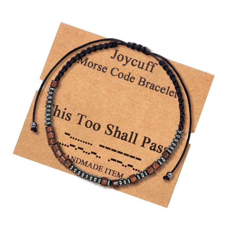 bracelets stylish affordable -This Too Shall Pass Morse Code Bracelet for Women Inspirational Gift for Her