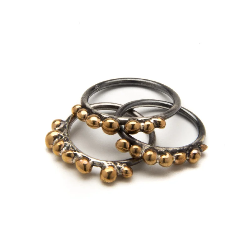 ladies rings with peridot green -Bronze Seed Stacking Ring