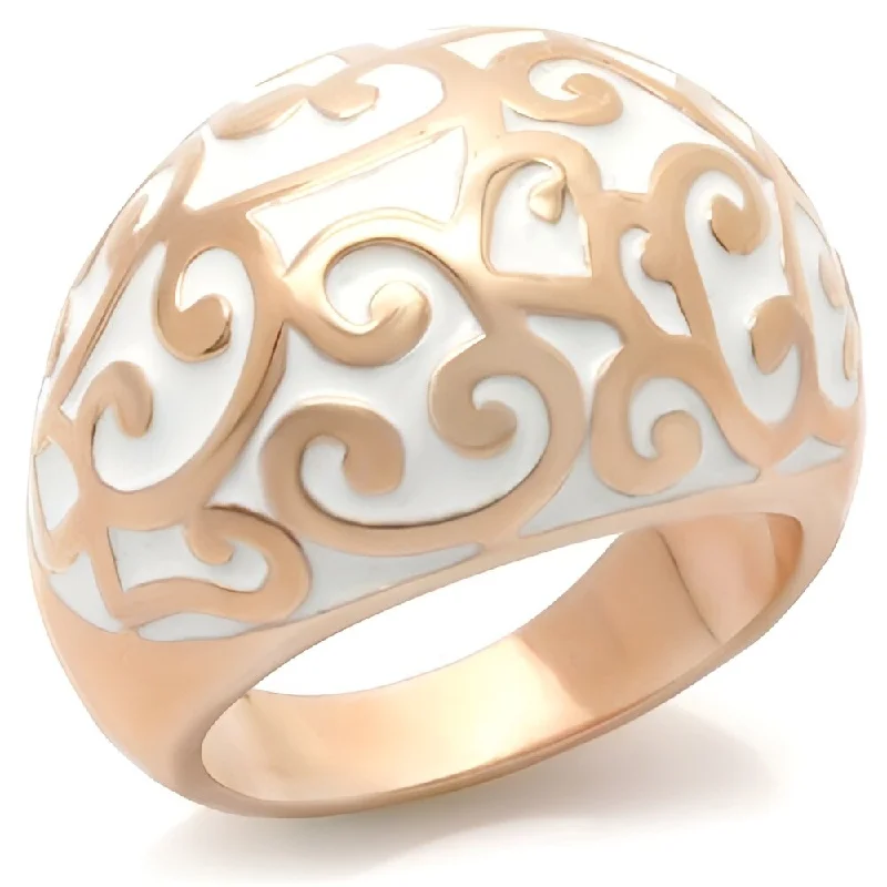 ladies rings handmade unique -No Stone Rose Gold Brass Ring with Galvanic Plated Perfect for Women