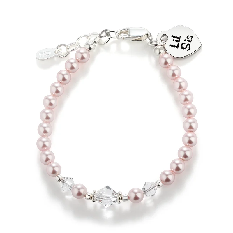 bracelets with shell design -Sterling Silver Pink Little Sister Bracelet