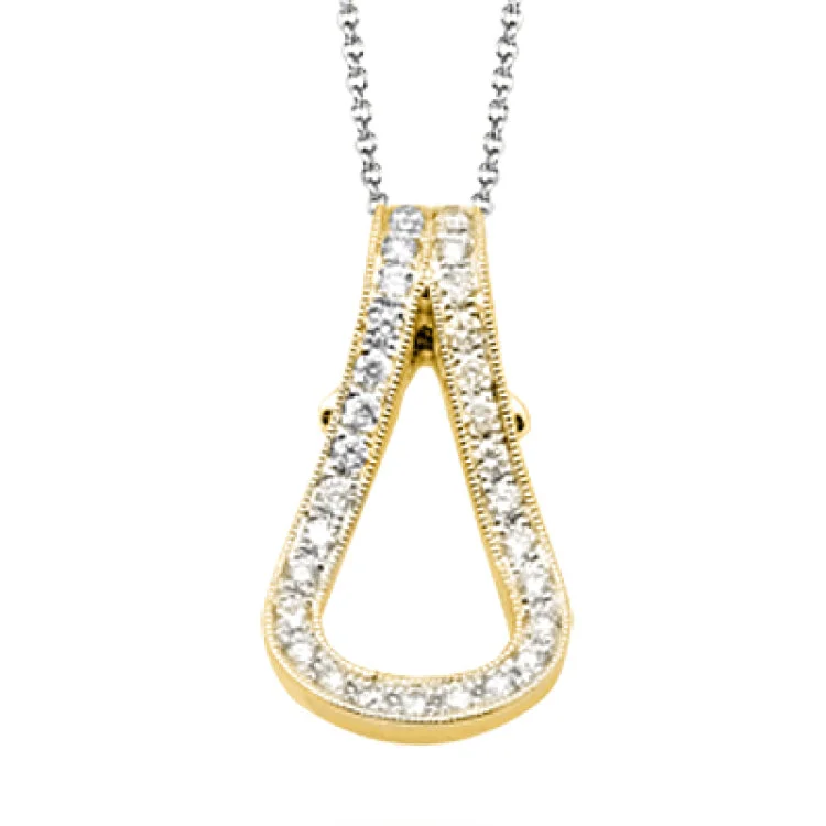 ladies rings trendy 2025 style -Featuring an exquisite modern design, this lovely white gold pendant is set with .21 ctw round cut white diamond accents.