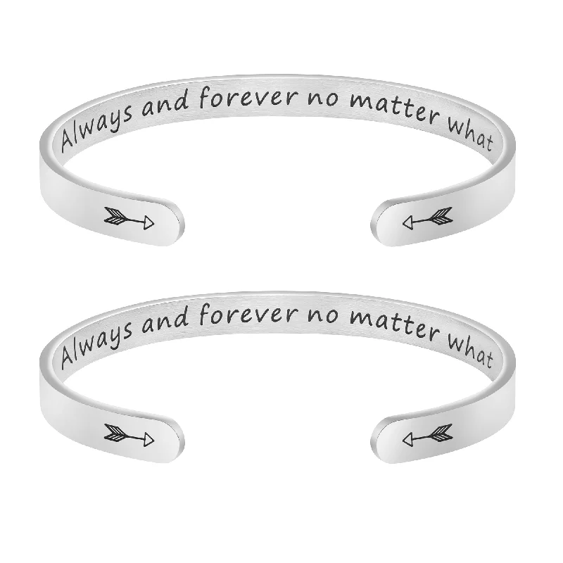 bracelets for birthday gift -Always And Forever No Matter What Set of 2 Bracelets