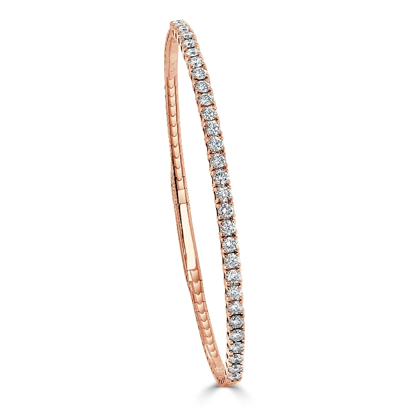 bracelets hypoallergenic metal -14k Gold & Diamond Flexible Bangle