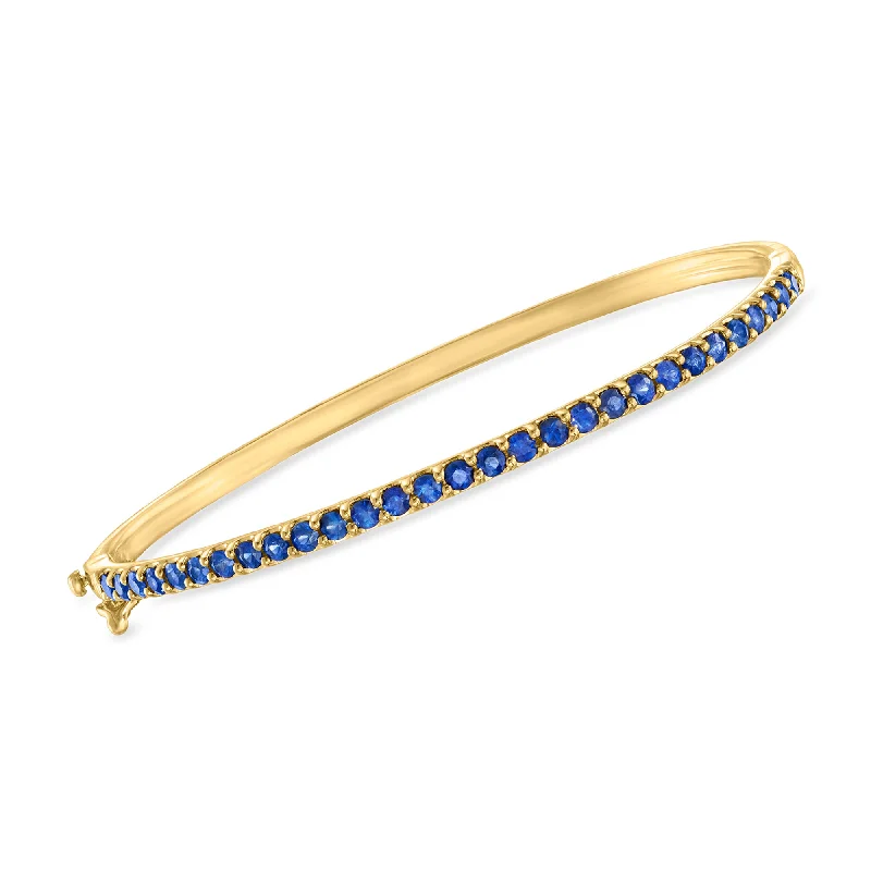 bracelets for birthday gift -Ross-Simons Sapphire Bangle Bracelet in 18kt Gold Over Sterling