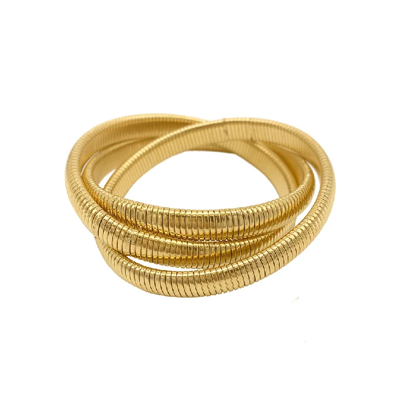 bracelets for special occasions -Adornia Omega Chain Triplet Bracelet gold